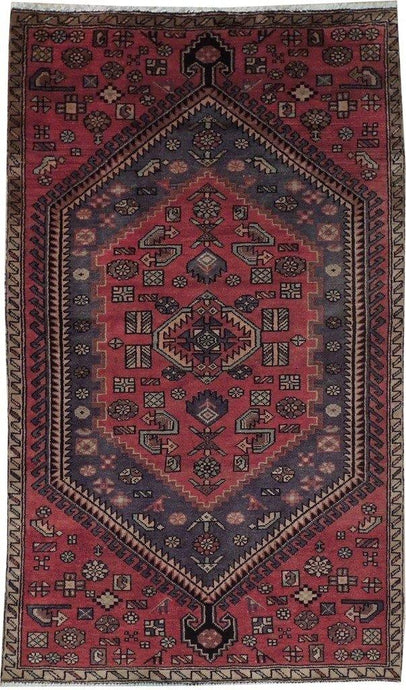 Fascinating 4x6 Authentic Hand Knotted Semi-Antique Persian Hamadan Rug - Iran - bestrugplace