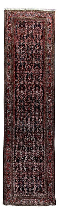 4x13 Authentic Hand Knotted Persian Hamadan Rug - Iran - bestrugplace