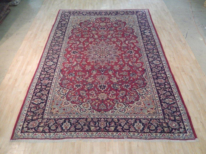 8x12 Authentic Hand Knotted Semi-Antique Persian Isfahan Rug - Iran - bestrugplace