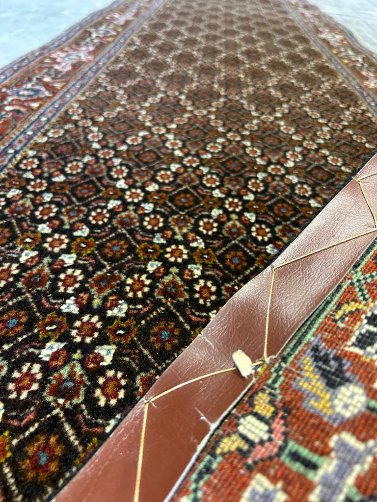 2.4 x 11.3 Persian Tabriz Mahi Wool and Silk Runner #F-6103