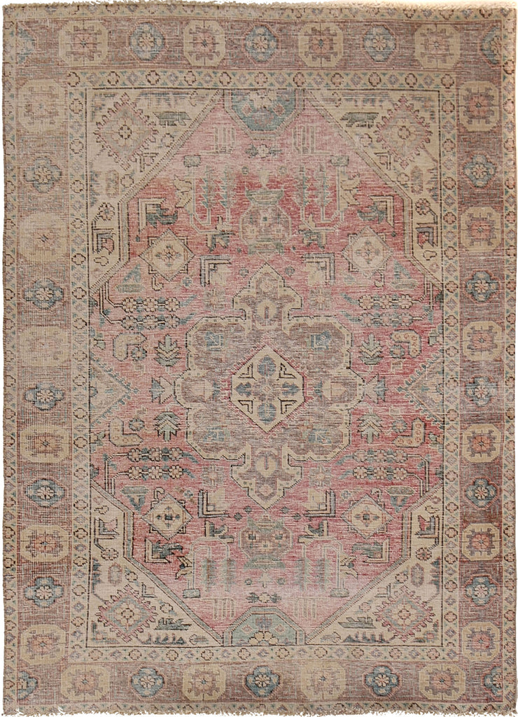 4.4 x 6.0 Low Pile Vintage Heriz Rug M121