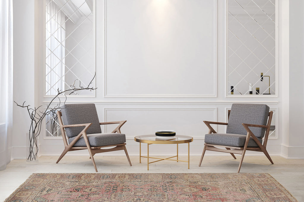 4.4 x 6.0 Low Pile Vintage Heriz Rug M121