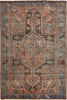 Load image into Gallery viewer, 4.0 x 6.1 Persian Vintage Gemetric Handmade Rug Low Pile M124