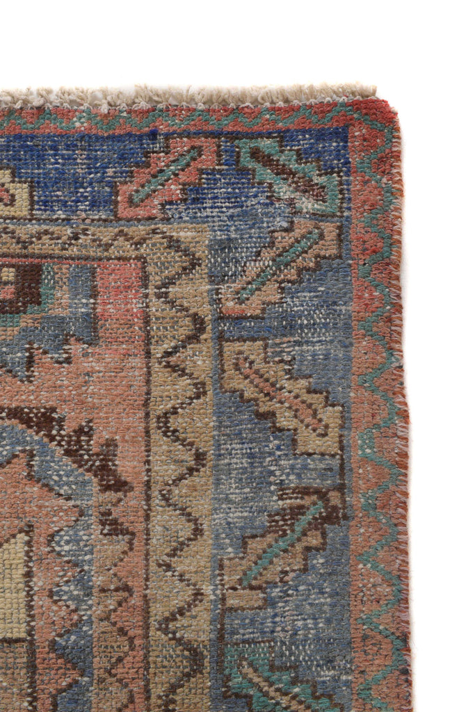 4.0 x 6.1 Persian Vintage Gemetric Handmade Rug Low Pile M124