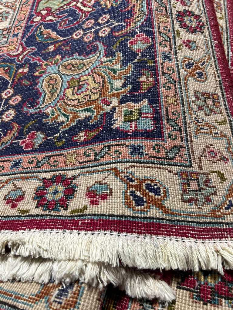 9.11 x 13.5 Red Handmade Persian Tabriz BOTE PAISELY Rug 80568