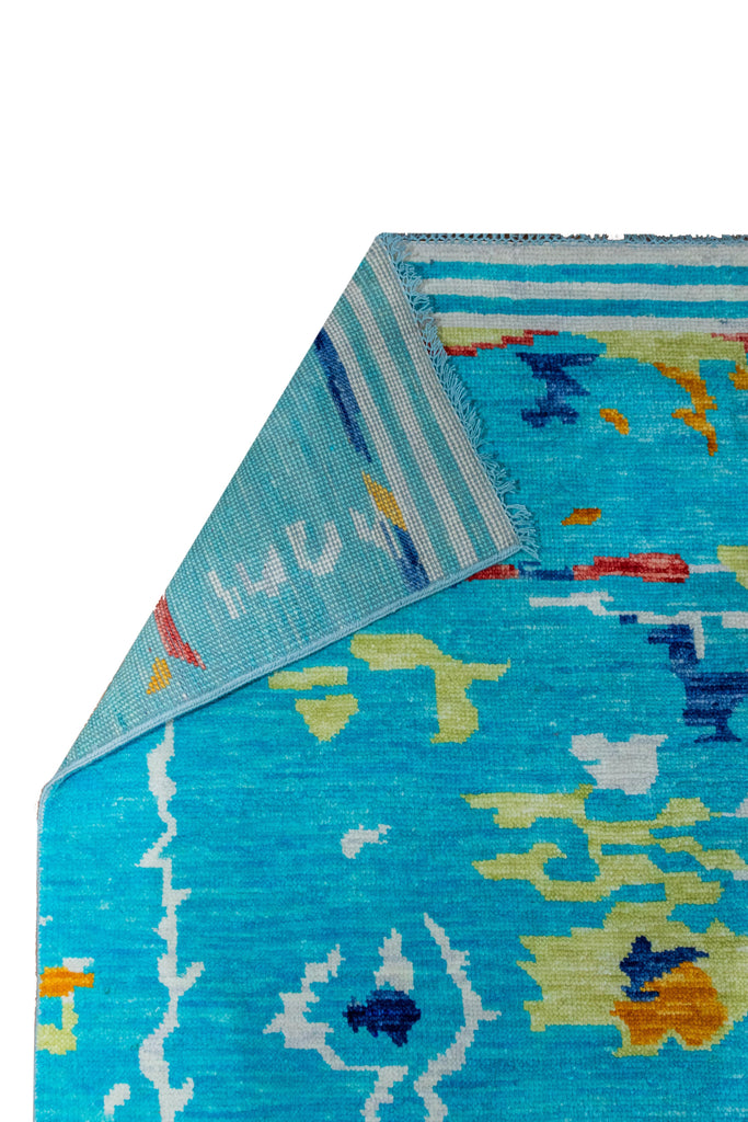 9.0 x 12.0 TURQUOISE Quality Wool New Handmade Modern Transitional Rug #i-1305