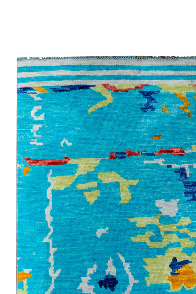 9.0 x 12.0 TURQUOISE Quality Wool New Handmade Modern Transitional Rug #i-1305