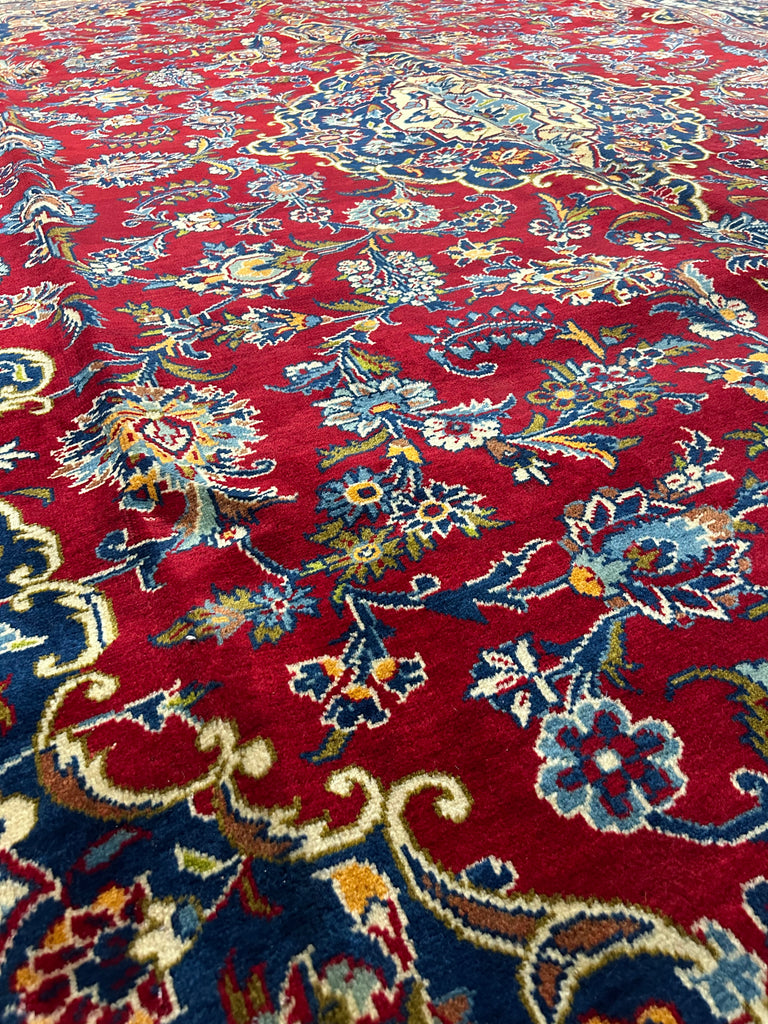 10 x 13.9 Hand-knotted Persian Kashan Rug 7080