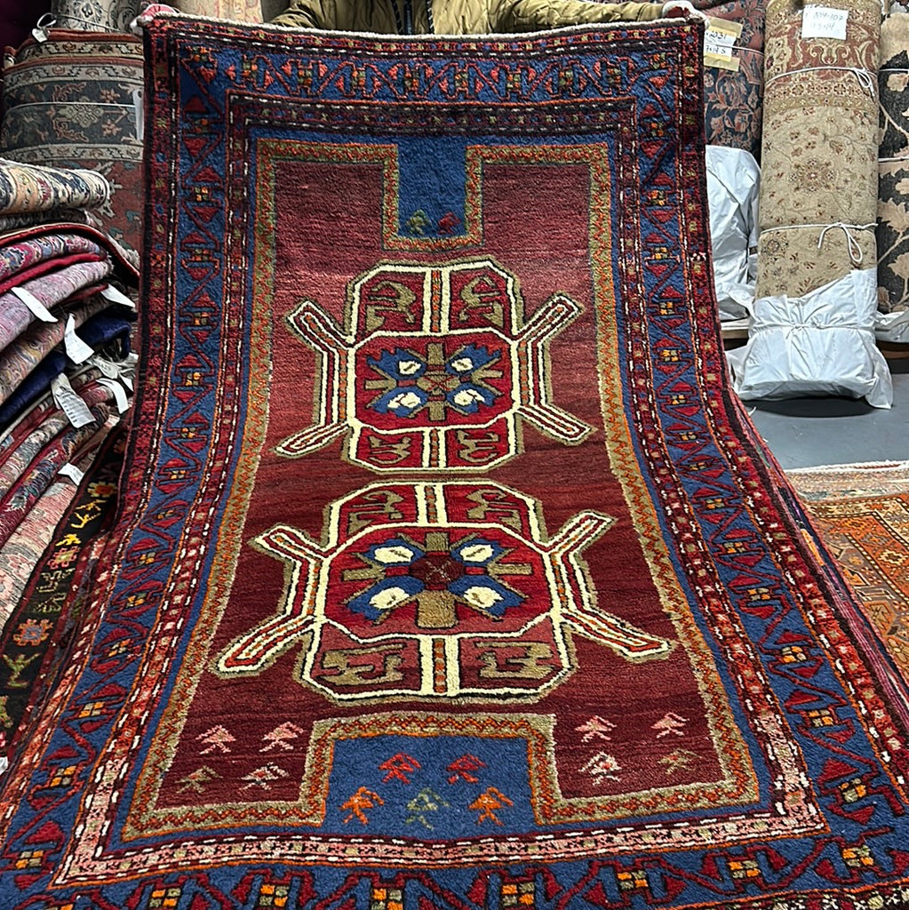 4' x 8' Red-Semi-Antique-Caucasian-Kazak-Runner.jpg