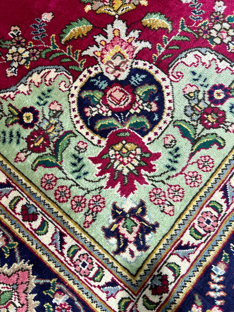 6.8 x 9.10 ELEGANT Classic Persian Tabriz Open Field ROBY RED #PIX-11943
