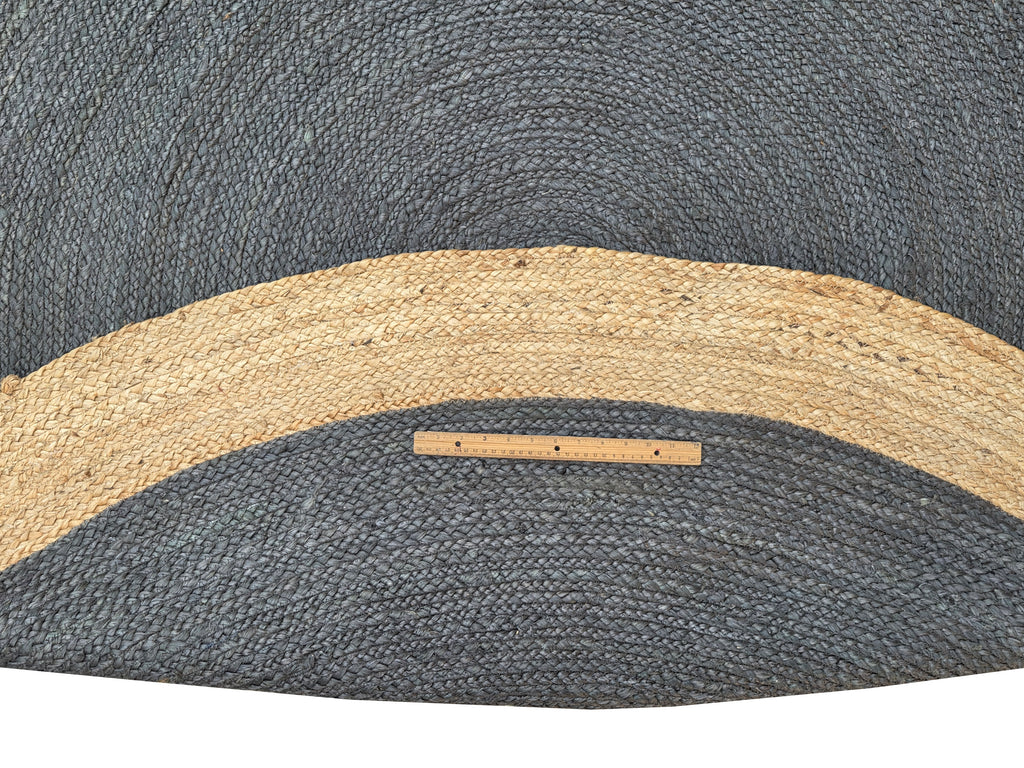 6 x 6 Feet ROUND Sisal Jute Charcoal Black Gold #R30