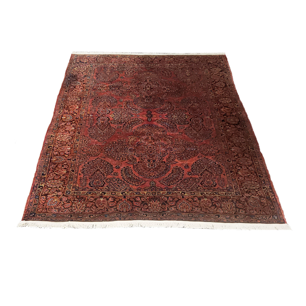 8.2 x 11.8 Antique Persian Sarouk Rug 1930's #F-6388