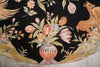 Load image into Gallery viewer, 6.0 x 6.0 ROUND Needle Point Rug BLACK Friendly Animals #F-4008