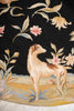 Load image into Gallery viewer, 6.0 x 6.0 ROUND Needle Point Rug BLACK Friendly Animals #F-4008