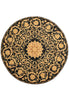 Load image into Gallery viewer, 5.0 x 5.0 Round Needle Point Rug BLACK GOLD VERSSACCI  #F-4009