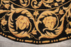 Load image into Gallery viewer, 5.0 x 5.0 Round Needle Point Rug BLACK GOLD VERSSACCI  #F-4009