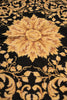 Load image into Gallery viewer, 5.0 x 5.0 Round Needle Point Rug BLACK GOLD VERSSACCI  #F-4009