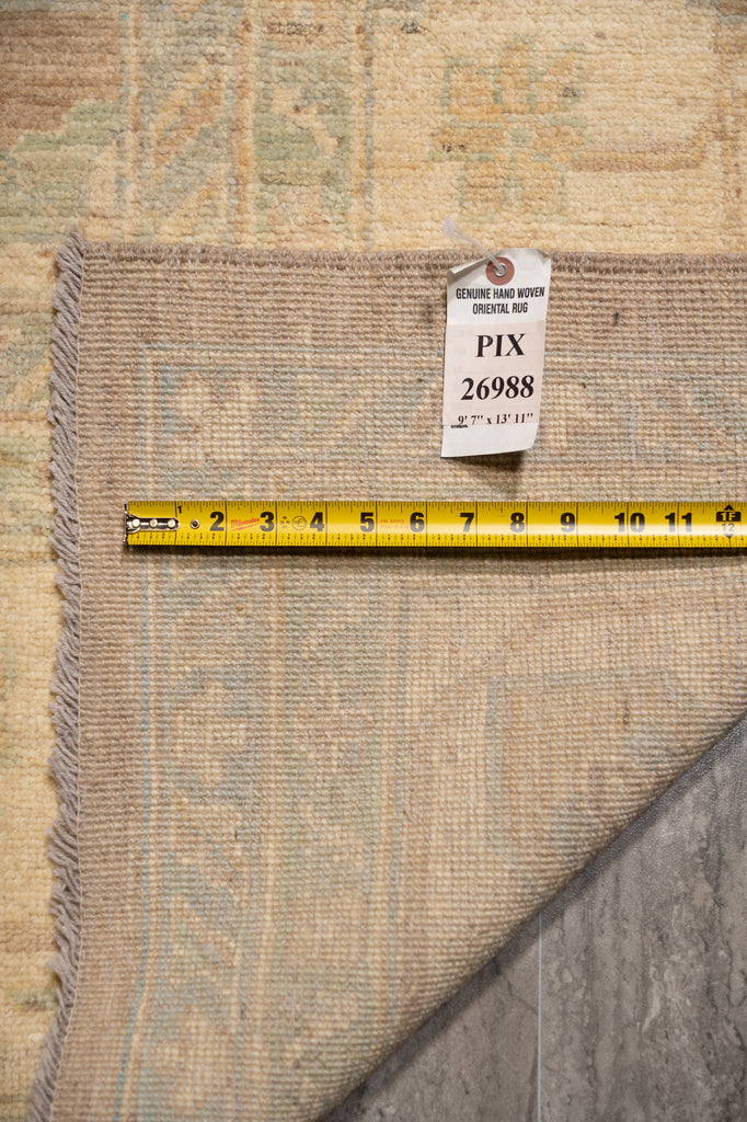 9.7x14.0 ft Genuine Handmade Chobi Peshawar Rug – Earth Tone & Neutral Pastel Colors | #PIX-26988