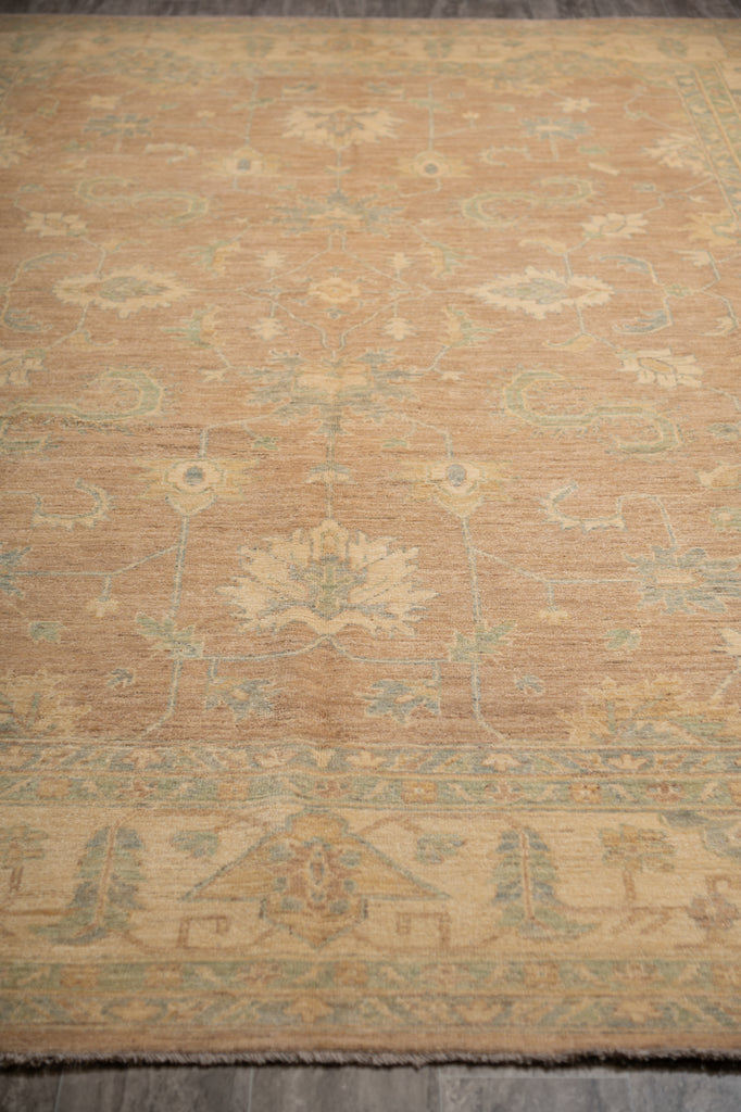 9.7x14.0 ft Genuine Handmade Chobi Peshawar Rug – Earth Tone & Neutral Pastel Colors | #PIX-26988