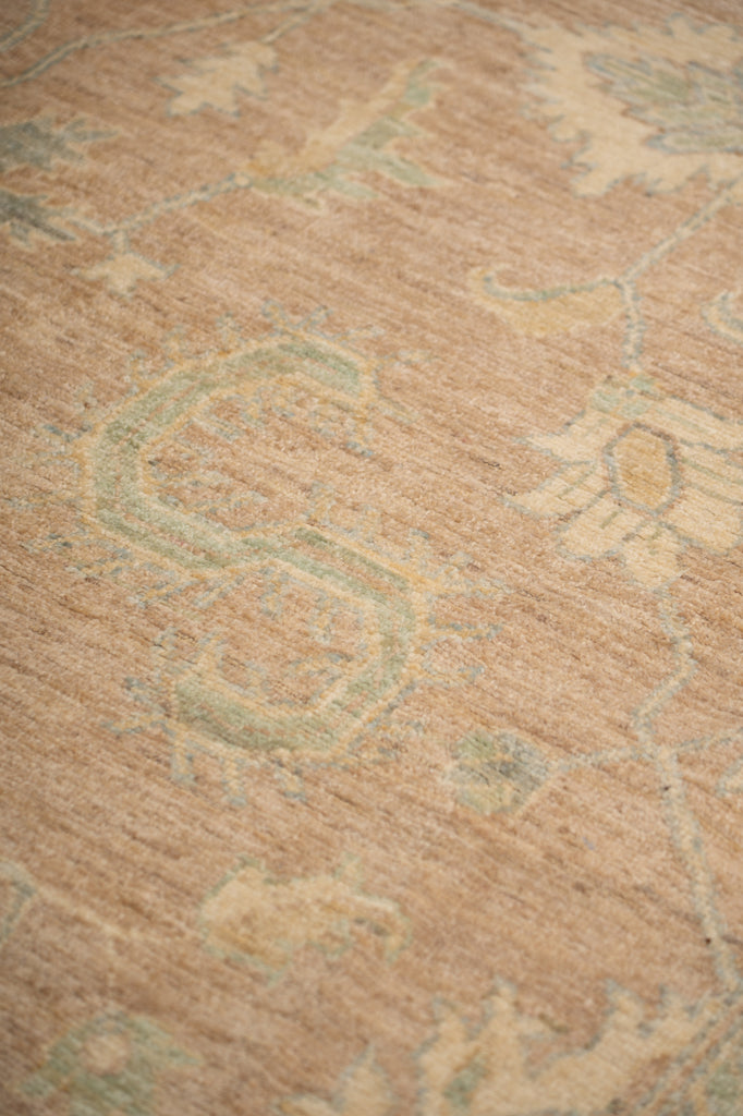 9.7x14.0 ft Genuine Handmade Chobi Peshawar Rug – Earth Tone & Neutral Pastel Colors | #PIX-26988