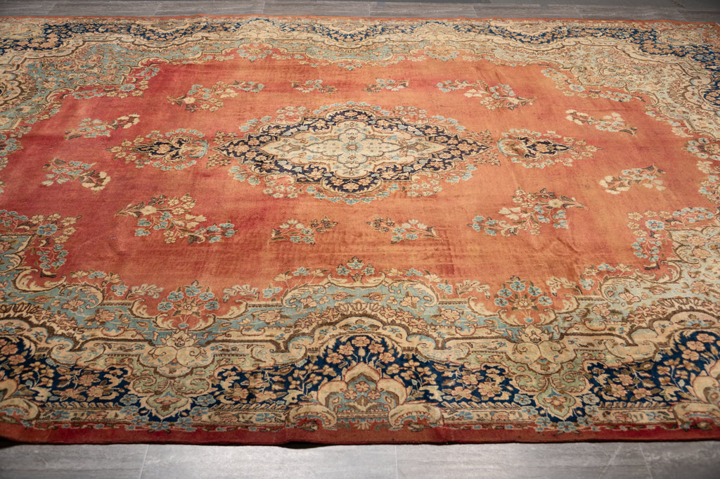 9.3 x 13.6 Semi-Antique Persian Kerman Estate Rug #F-4000