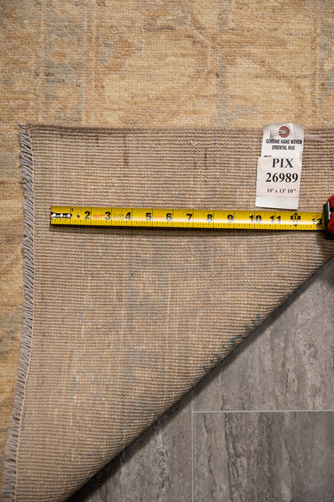 10.0 x 14.0 Handmade Chobi Rug Natural Warm Neutral Colors #PIX-26989