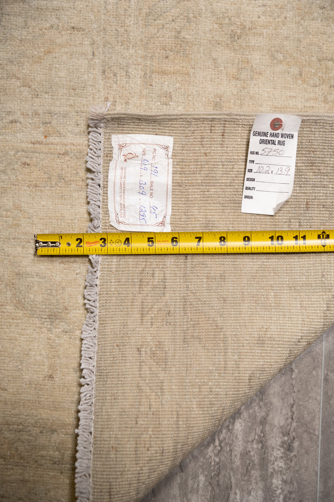 10.2 x 13.9 Natural beige Soft Pale Color Chobi Peshawar Rug #F-5750