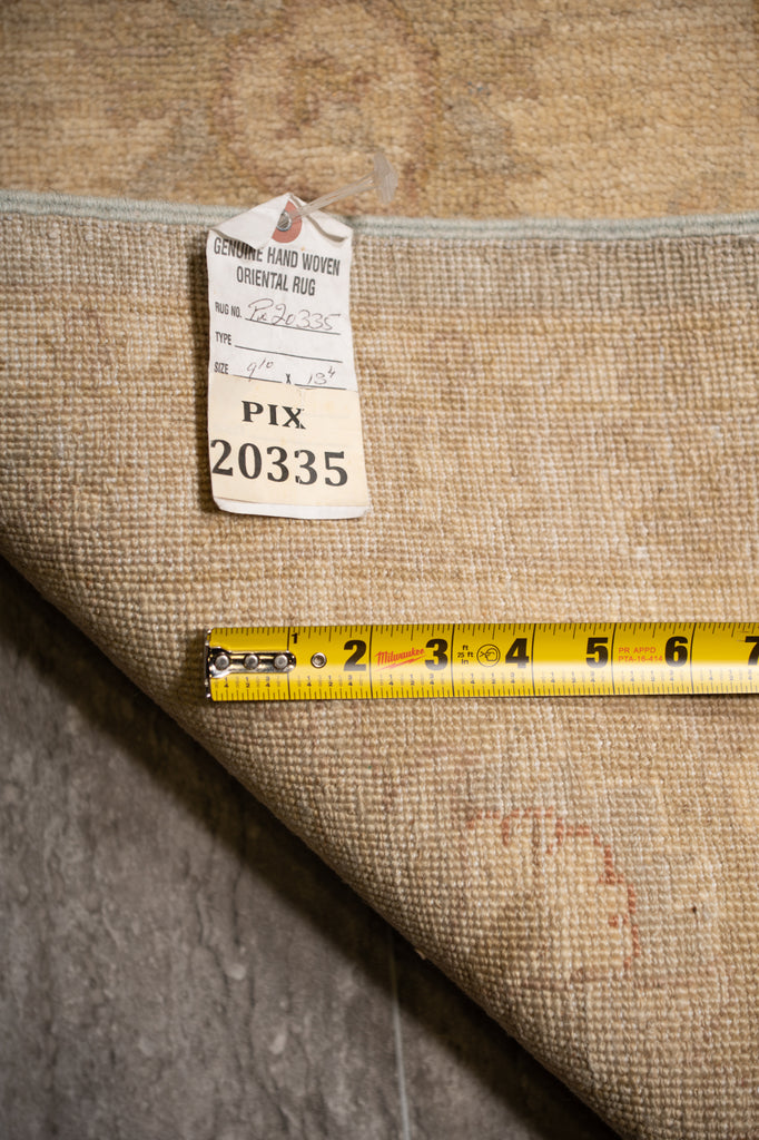 9.10 x 13.4 Sage Green Chobi Peshawar Rug #PIX-20335