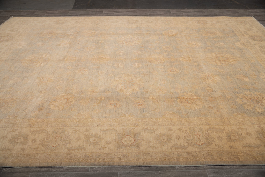 9.10 x 13.4 Sage Green Chobi Peshawar Rug #PIX-20335