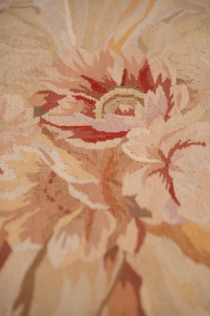 12.0 x 15.0 Beautiful Aubusson Flat Weave Rug Neutral Earth Tone Sage Green #F-4011