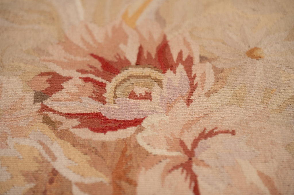 12.0 x 15.0 Beautiful Aubusson Flat Weave Rug Neutral Earth Tone Sage Green #F-4011