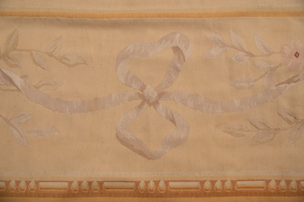 12.0 x 15.0 Beautiful Aubusson Flat Weave Rug Neutral Earth Tone Sage Green #F-4011