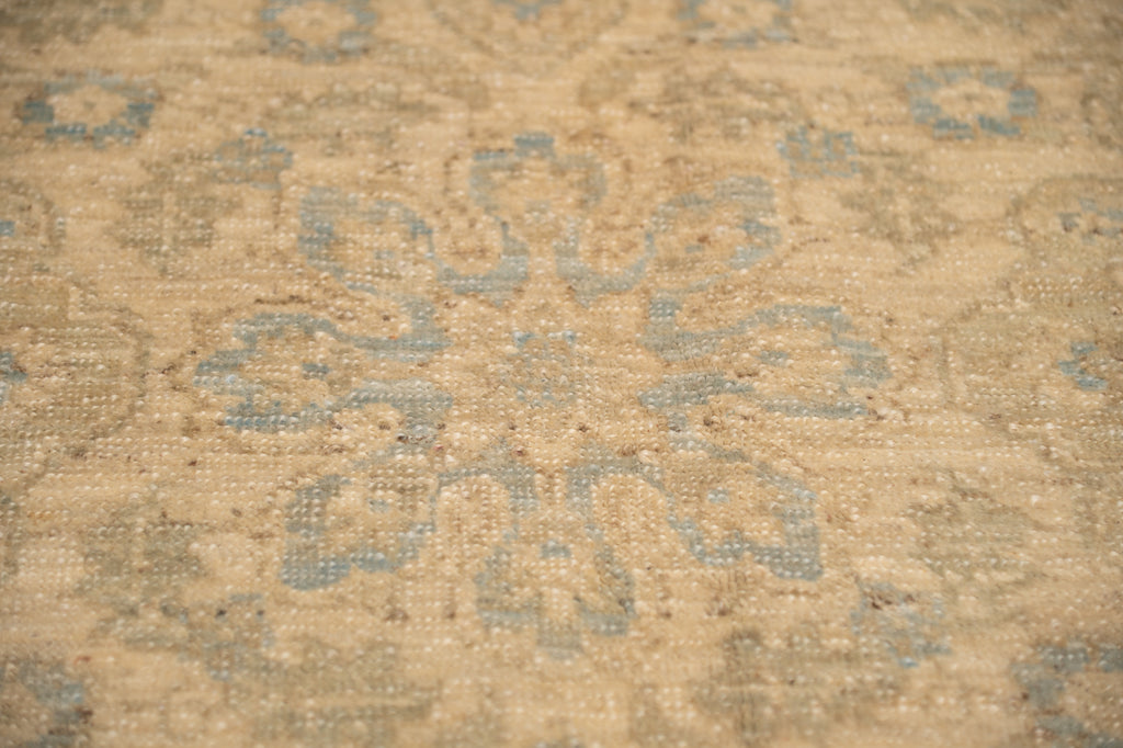 6.8 x 10.0 Muted Beige & Blue Chobi Ziegler Rug – Hand-Knotted Wool Traditional Floral Design #B-77554