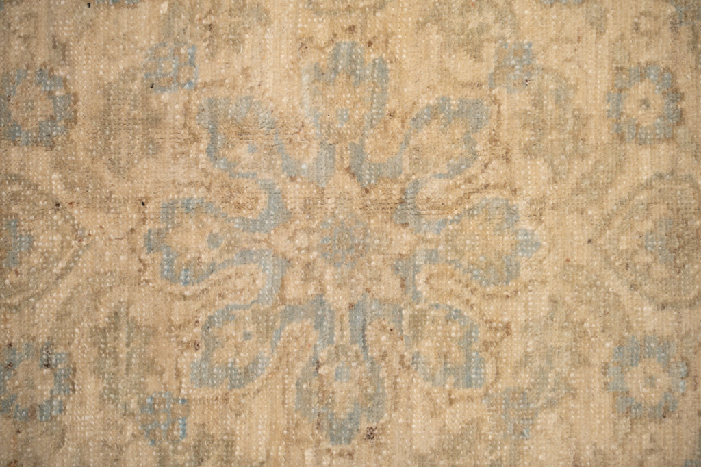 6.8 x 10.0 Muted Beige & Blue Chobi Ziegler Rug – Hand-Knotted Wool Traditional Floral Design #B-77554