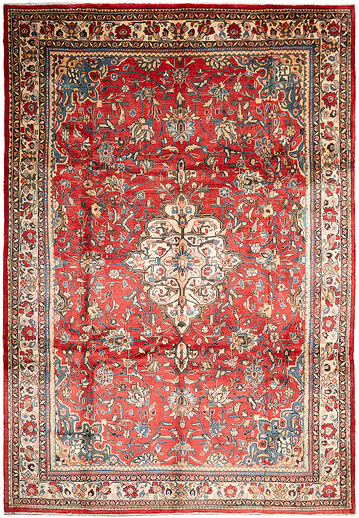 10.0 x 13.9 Semi- Antique Persian Sarouk Mahal Estate Rug #F-4002