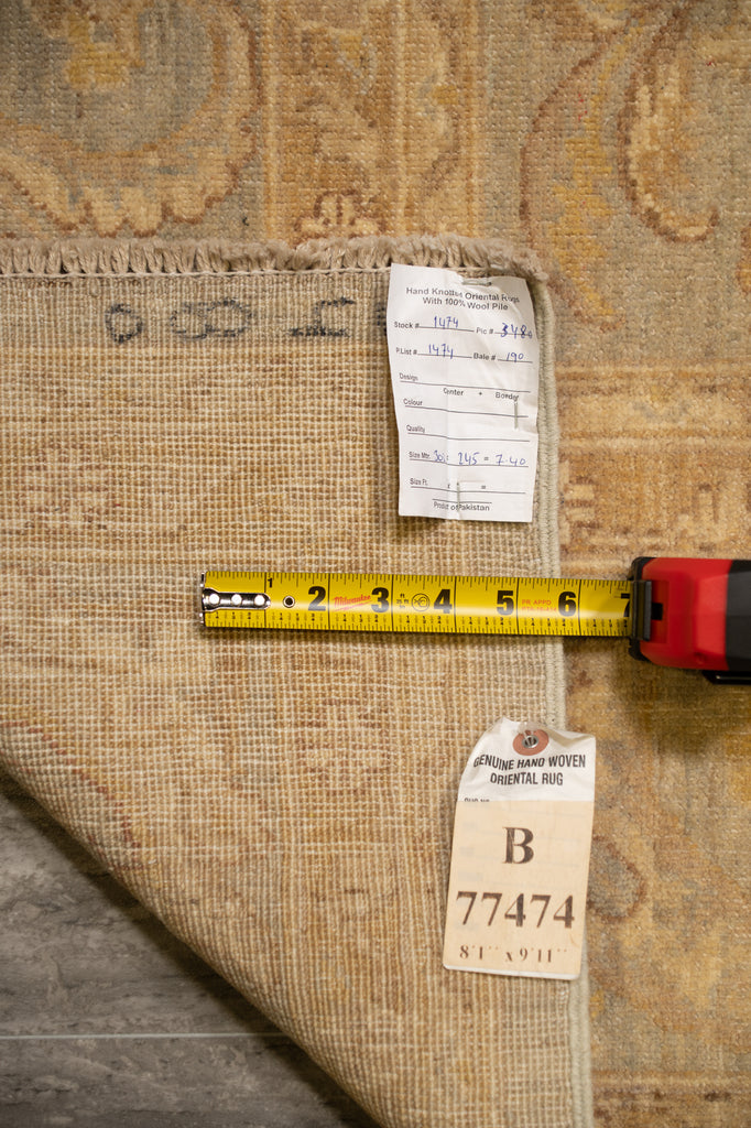 8 x 10 Light Sage Green Ziglar Chobi Peshawar Rugs #B-77474