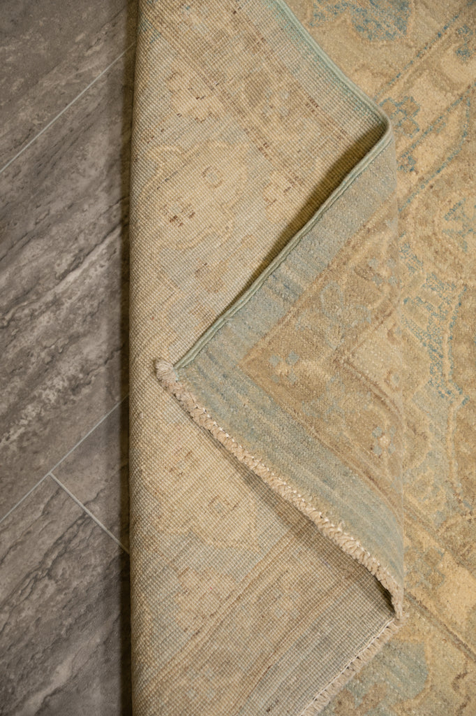 8 .0 x 10.6 New Handmade Ziglar Chobi Rug  Neutral Light Green  #B-77571