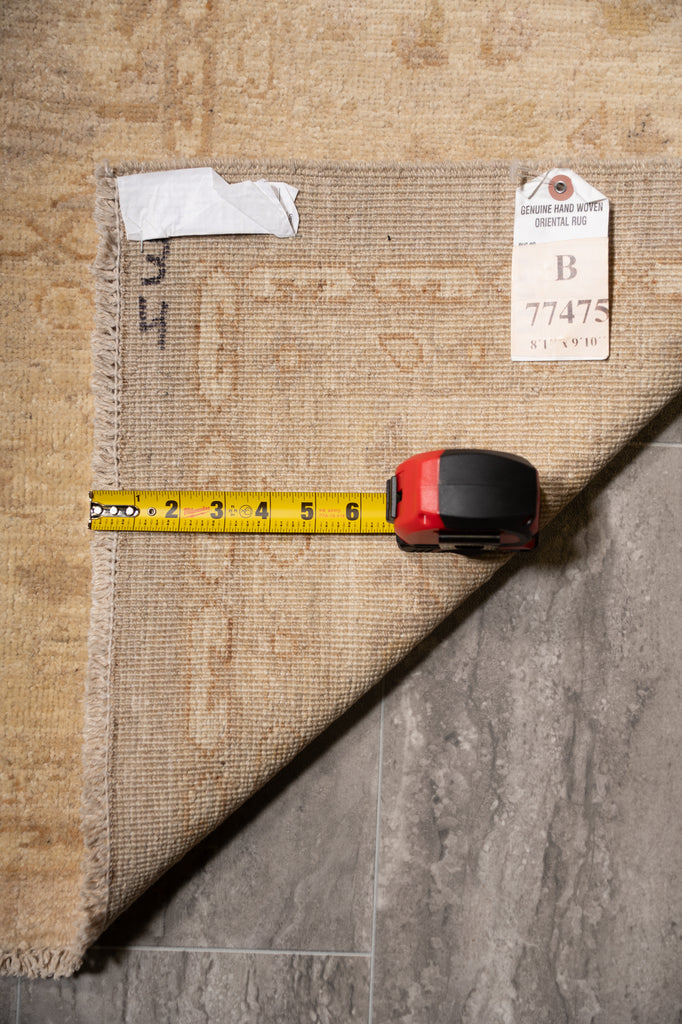 8 x 10 Handmade Chobi Peshawar Rug Natural Wool Natural Colors #B-77475