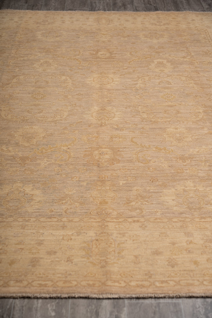 8 x 10 Handmade Chobi Peshawar Rug Natural Wool Natural Colors #B-77475