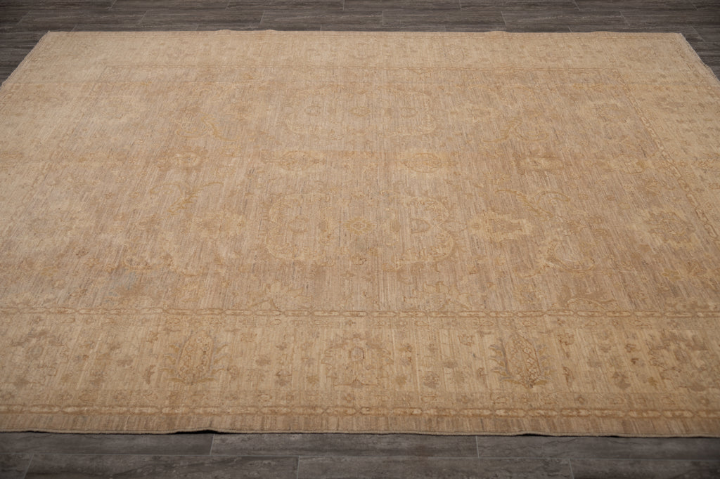 8 x 10 Handmade Chobi Peshawar Rug Natural Wool Natural Colors #B-77475