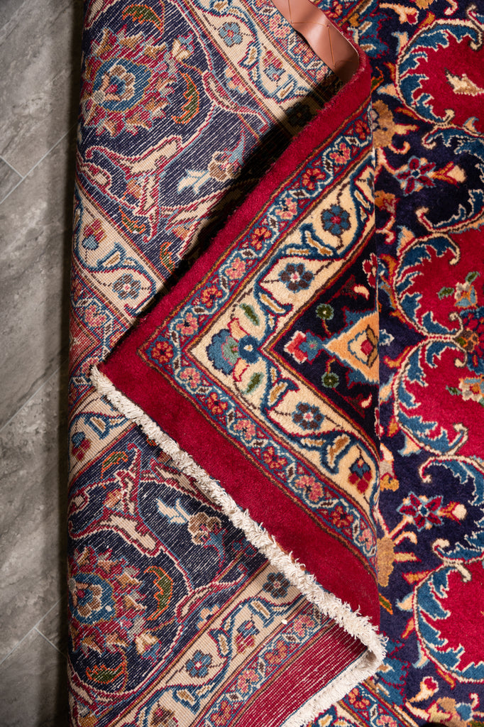 9.1 x 13.0 SIGNED Persian Mashad Rug  #F-4003