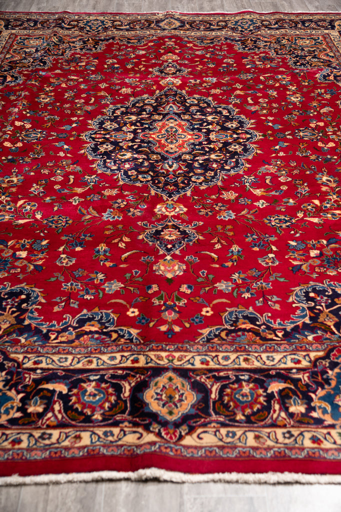 9.1 x 13.0 SIGNED Persian Mashad Rug  #F-4003