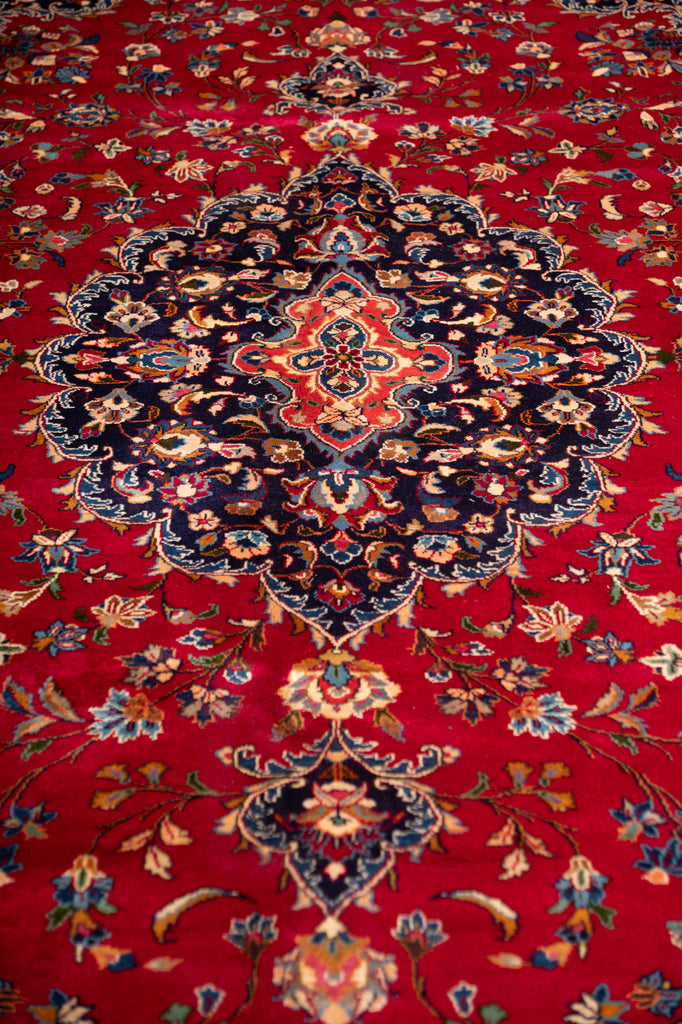 9.1 x 13.0 SIGNED Persian Mashad Rug  #F-4003