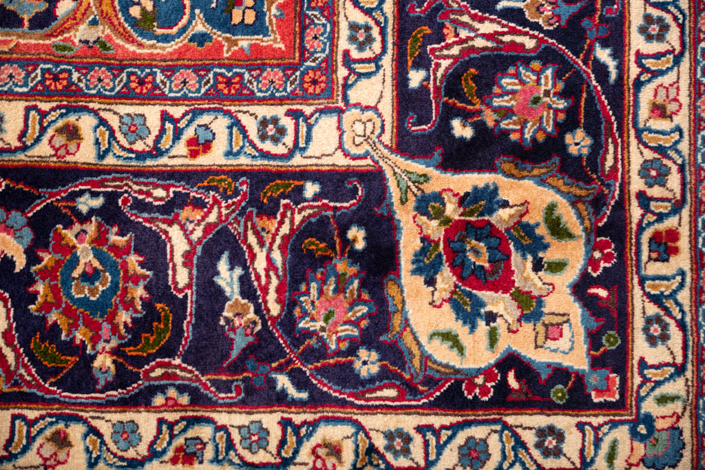 9.1 x 13.0 SIGNED Persian Mashad Rug  #F-4003