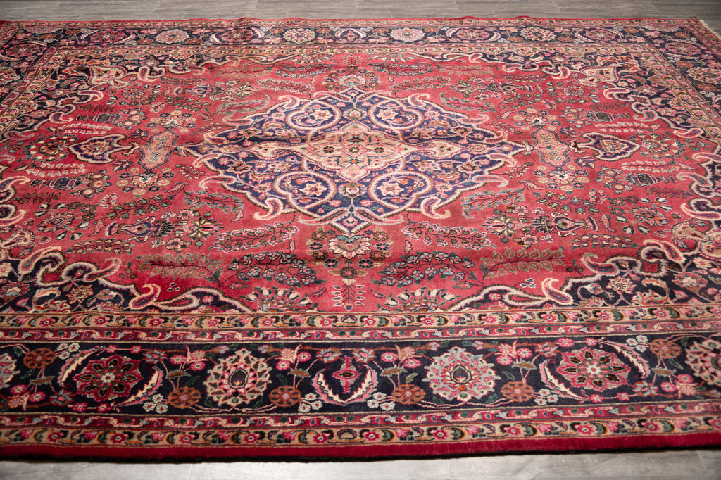 9.9 x 13.0 SIGNED Persian Khorasan Mashad Rug #F-4004