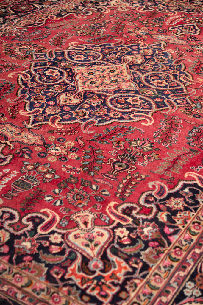 9.9 x 13.0 SIGNED Persian Khorasan Mashad Rug #F-4004