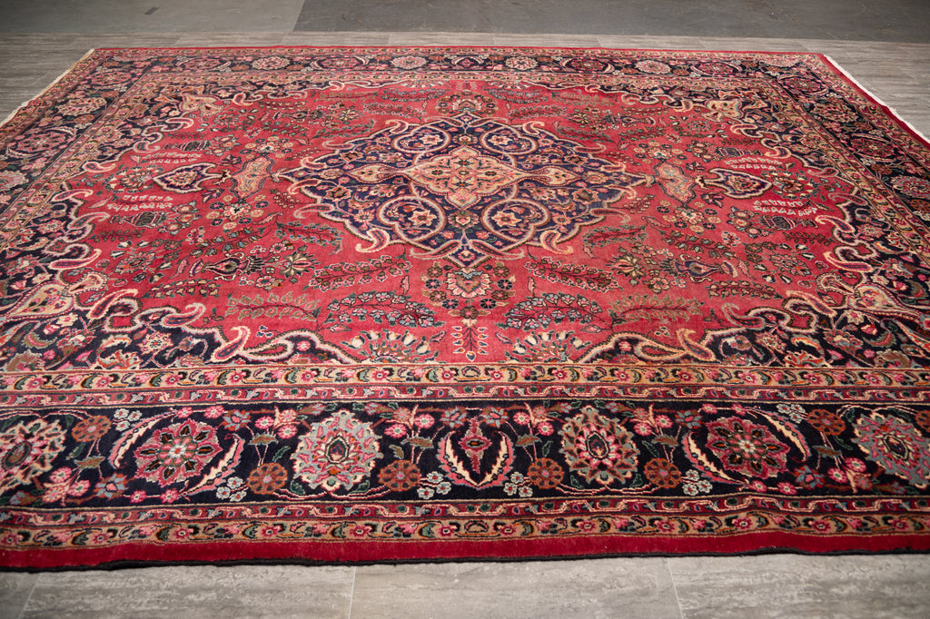 9.9 x 13.0 SIGNED Persian Khorasan Mashad Rug #F-4004