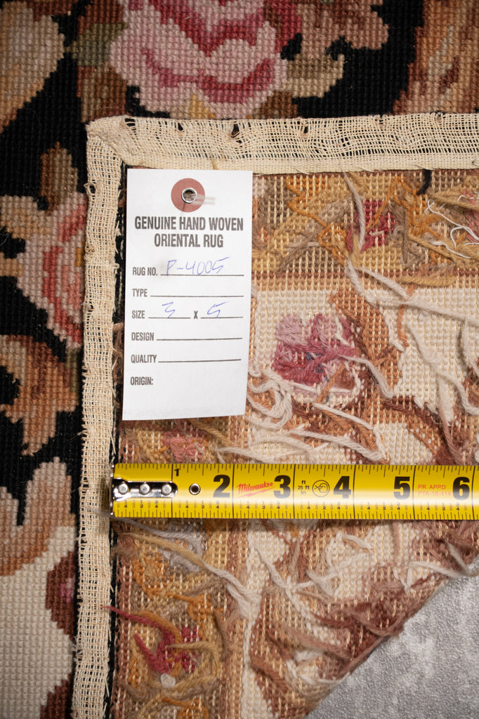 3.0 x 5.0 Needle Point Rug BLACK #F-4005