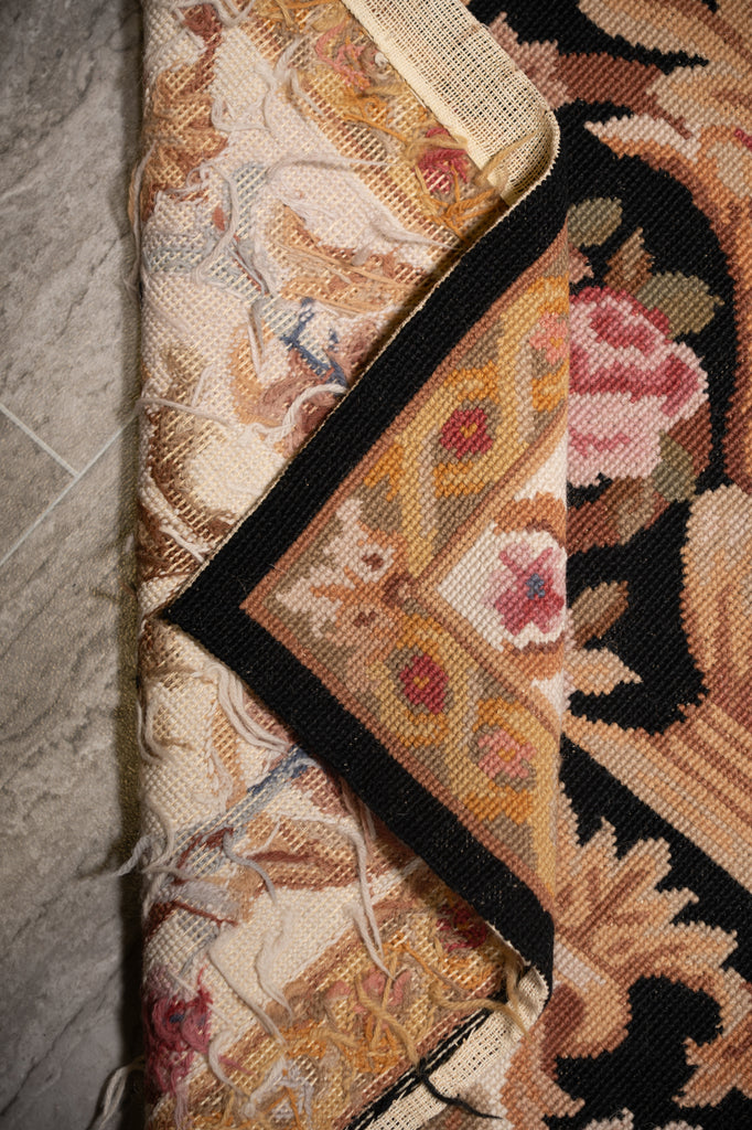 3.0 x 5.0 Needle Point Rug BLACK #F-4005