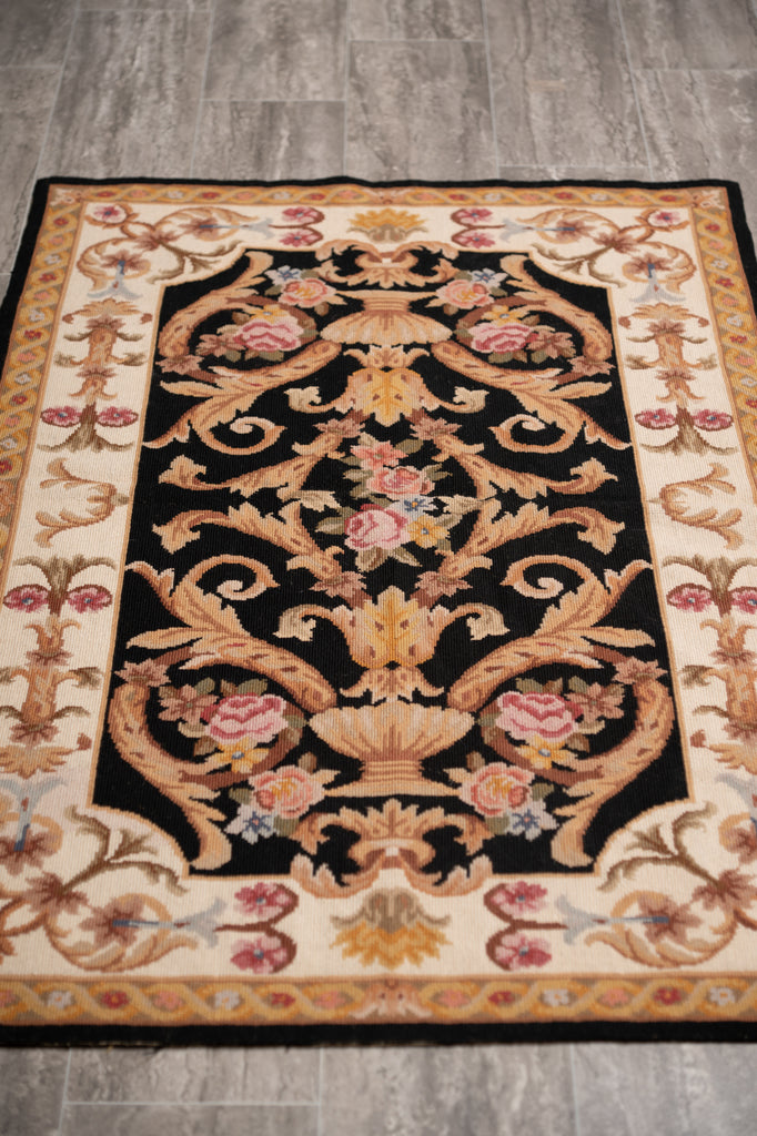 3.0 x 5.0 Needle Point Rug BLACK #F-4005